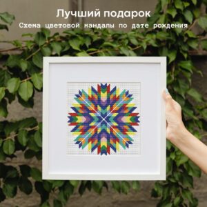Цифровая схема вышивки МАНДАЛА ПО ДАТЕ РОЖДЕНИЯ